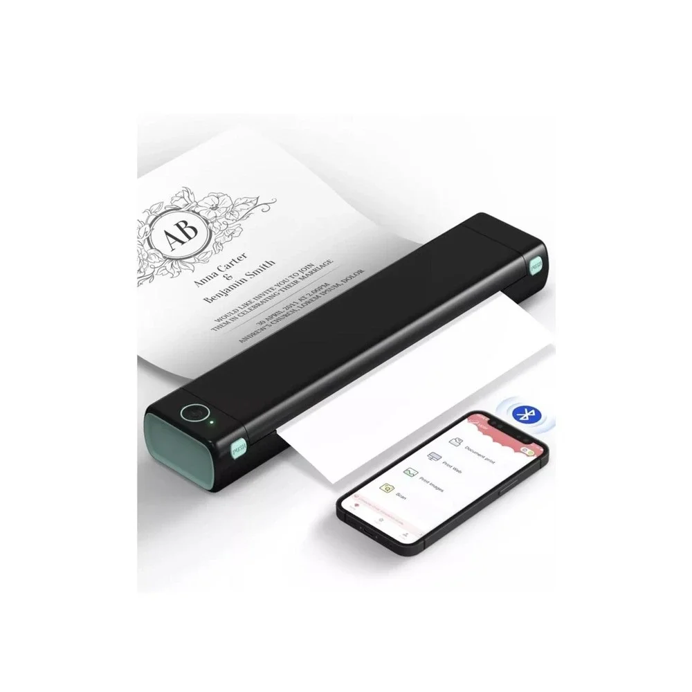 Phomemo M08F Wireless Bluetooth Thermal‎ Printer & Tattoo Stencil, Black & Green